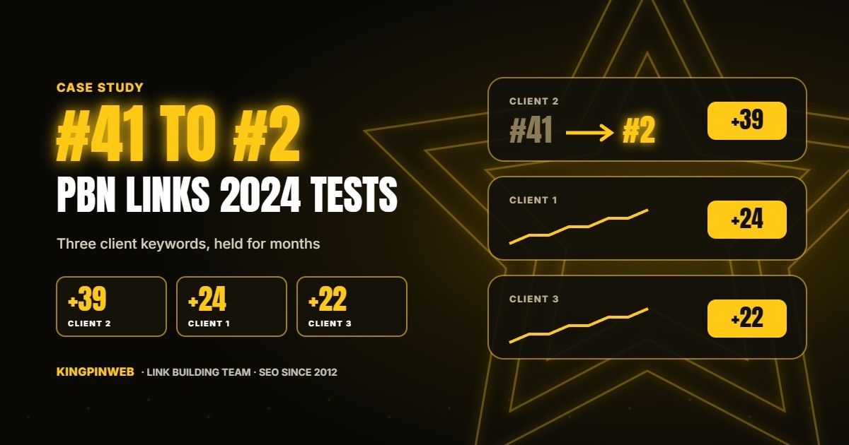 PBN Links 2024 Tests: #41 to #2 (Case Study)