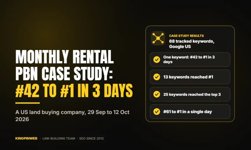 Monthly Rental PBN Links Case Study (Oct 2026): #42 to #1 in 3 Days