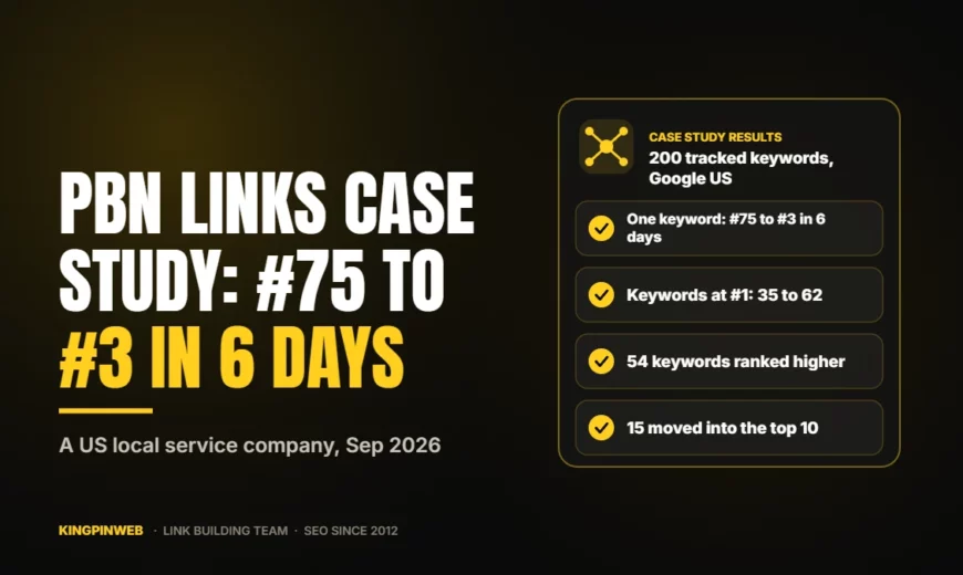 PBN Links Case Study (Sep 2026): #75 to #3 in 6 Days