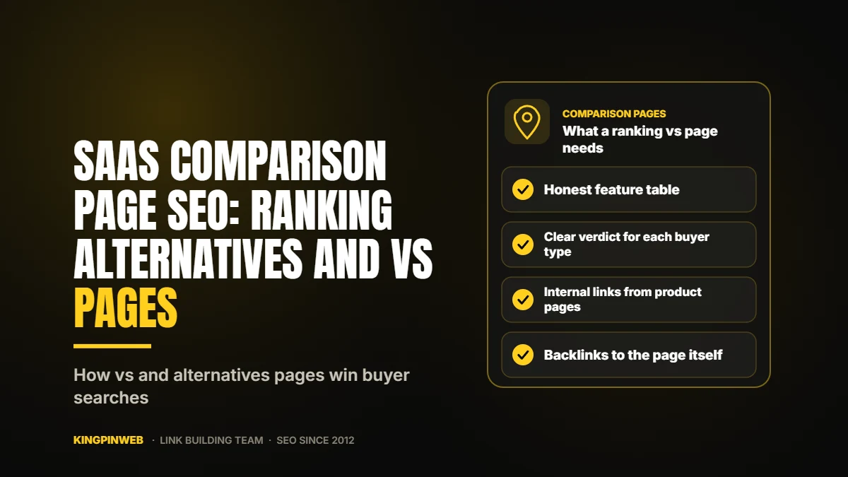 SaaS Comparison Page SEO: Ranking Alternatives and Vs Pages SaaS Comparison Page SEO: Ranking Alternatives and Vs Pages