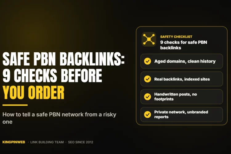 Safe PBN Backlinks: 9 Checks Before You Order