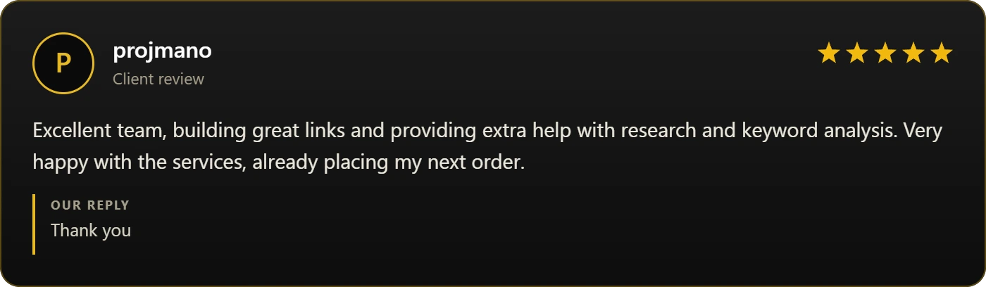 A client thanks KINGPINWEB for extra link building suggestions A client thanks KINGPINWEB for extra link building suggestions